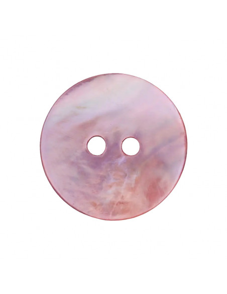 Bouton 2 trous, Ø 23mm, nacre, rose