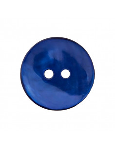 Bouton 2 trous, Ø 23mm, nacre, bleuet