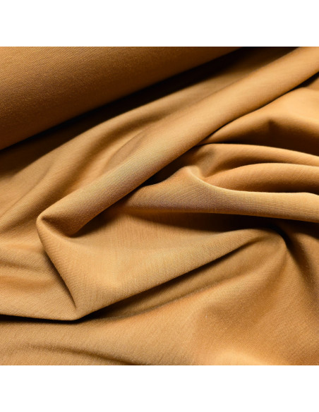 Tissu, Jersey Épais et Fluide Uni, Ocre, Laize 157 cm, Polyester Spandex