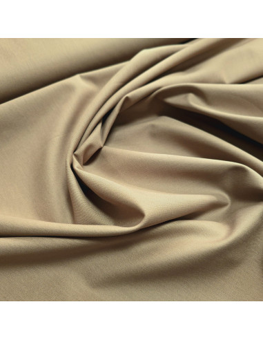 Tissu, Popeline de Coton Unie, Marron Clair, Laize 150 cm, 100% Coton 195g/ml