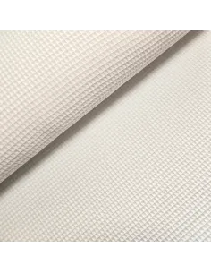 Tissu, Nid d'abeille Uni, Blanc, Laize 150 cm, 100% Coton 230g/ml