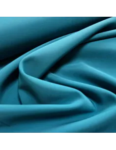 Tissu, Sergé Microfibre Stretch, Bleu Canard, Laize 145 cm, 94% Polyester 6% Élasthanne 2
