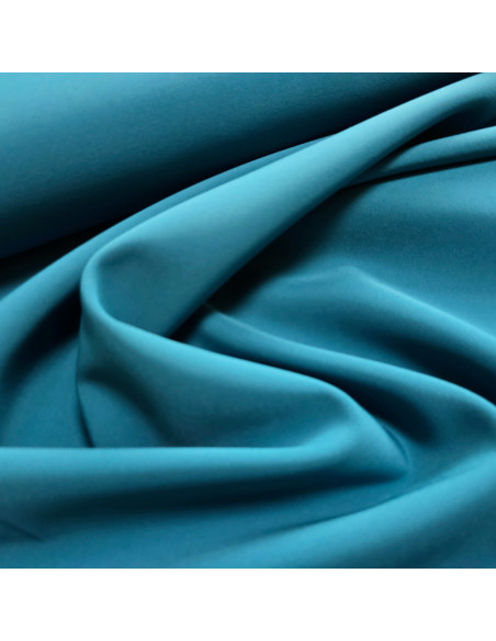 Tissu, Sergé Microfibre Stretch, Bleu Canard, Laize 145 cm, 94% Polyester 6% Élasthanne