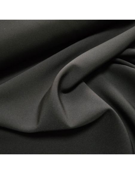 Sergé microfibre, stretch, noir