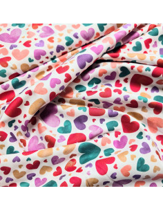 Popeline de coton, impression digitale, coeurs 2