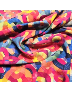 Tissu, Viscose Imprimée Motifs, Multicolore, Laize 145 cm, 100% Viscose 156g/m² 2