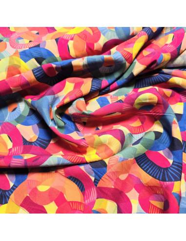 Tissu, Viscose Imprimée Motifs, Multicolore, Laize 145 cm, 100% Viscose 156g/m²