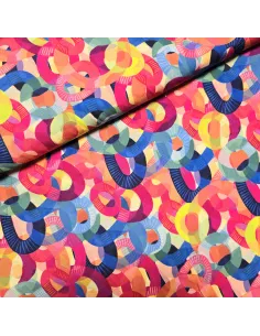 Tissu, Viscose Imprimée Motifs, Multicolore, Laize 145 cm, 100% Viscose 156g/m²
