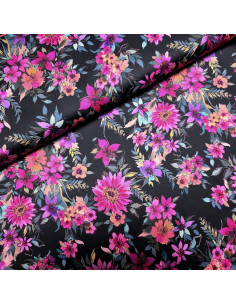 Satin de coton imprimé, fleurs