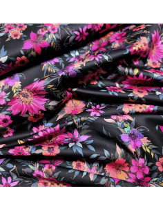 Satin de coton imprimé, fleurs 2