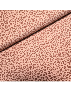 Velours milleraies, léopard saumon