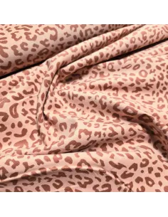 Tissu, Velours Milleraies Léopard, Saumon, Laize 145 cm, 100% Coton 210g/m² 2