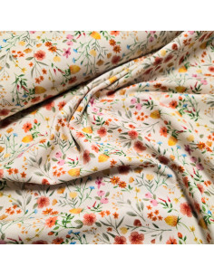 Velours milleraies, impression digitale, fleurs des champs 2