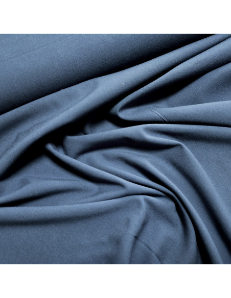 Tissu, Viscose Unie Stretch, Bleu Jean, Laize 140 cm, 97% Viscose 3% Elasthanne