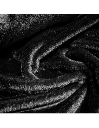 Tissu, Fourrure Douce, Noir Intense, Laize 155 cm, 100% Polyester