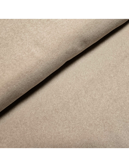 Tissu, Polaire de Coton Unie à Pois Relief, Beige, Laize 150 cm, 100% Coton 324g/m²