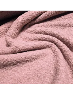 Tissu, Lainage Bouclette Uni, Rose Poudré, Laize 150 cm, 100% Polyester 2
