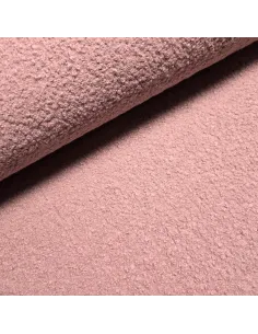 Tissu, Lainage Bouclette Uni, Rose Poudré, Laize 150 cm, 100% Polyester