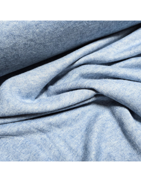 Tissu, Jersey Maille Uni, Bleu Profond, Laize 150 cm, Mélange Viscose Polyester Polyamide