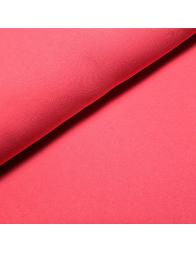Tissu, Sweat Épais Uni, Rose Saumon, Laize 160 cm, 70% Coton 30% Polyester