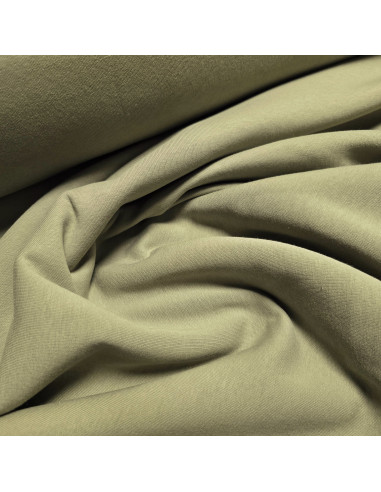 Tissu, Sweat Épais Uni, Kaki Clair, Laize 160 cm, 70% Coton 30% Polyester