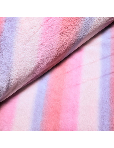 Tissu, Fourrure Dégradée, Rose, Laize 160 cm, 100% Polyester