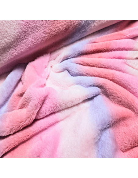 Tissu, Fourrure Dégradée, Rose, Laize 160 cm, 100% Polyester
