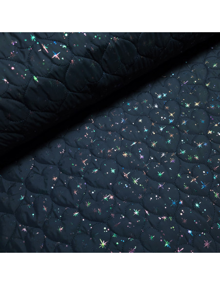 Matelassé, cœurs et étoiles lurex