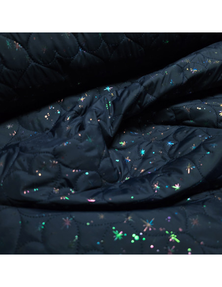 Matelassé, cœurs et étoiles lurex