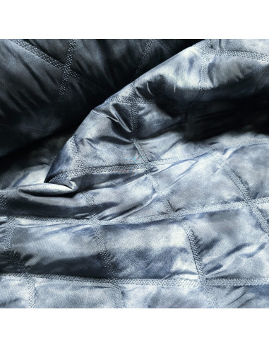 Tissu, Matelassé Losanges, Gris Bleu, Laize 140 cm, 100% Polyester