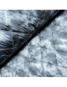 Tissu, Matelassé Losanges, Gris Bleu, Laize 140 cm, 100% Polyester