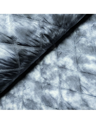 Tissu, Matelassé Losanges, Gris Bleu, Laize 140 cm, 100% Polyester