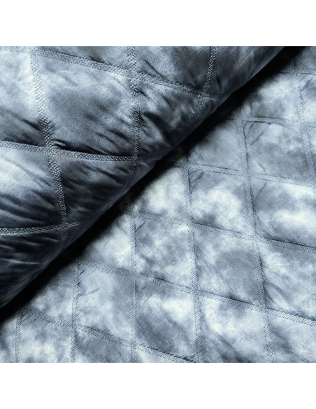 Tissu, Matelassé Losanges, Gris Bleu, Laize 140 cm, 100% Polyester