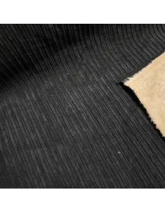 Tissu, Velours Larges Côtes Envers Fourrure, Noir Anthracite, Laize 150 cm, 92% Polyester 8% Polyamide 645g/ml 2