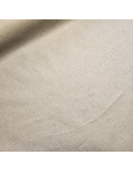 Tissu, Lin & Coton Enduit Uni, Naturel, Laize 150 cm, 56% Lin 44% Coton 210g/m²