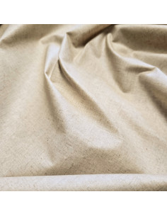 Tissu, Lin & Coton Enduit Uni, Naturel, Laize 150 cm, 56% Lin 44% Coton 210g/m² 2