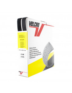 Bande Velcro autocollante, 25mm, noir