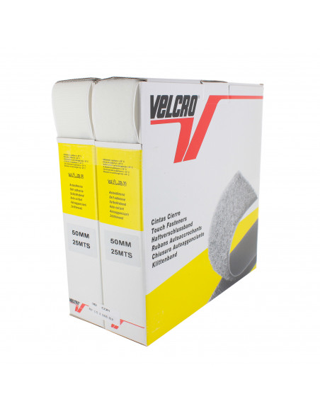 Bande Velcro autocollante, 50mm, blanc