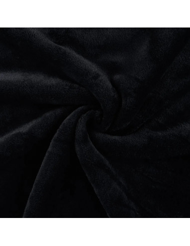 Tissu, Polaire Doudou, Noir, Laize 150 cm, 100% Polyester 290g/m²