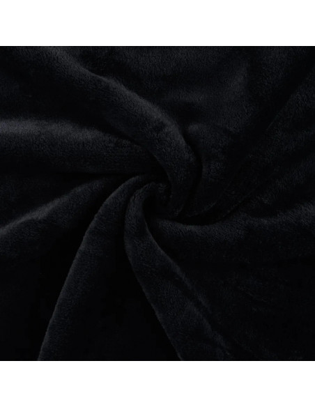 Tissu, Polaire Doudou, Noir, Laize 150 cm, 100% Polyester 290g/m²