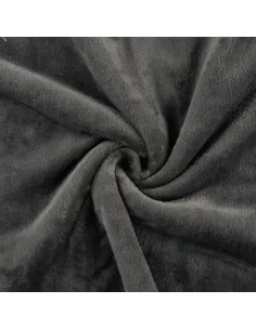 Tissu, Polaire Doudou, Gris Anthracite, Laize 150 cm, 100% Polyester 290g/m²