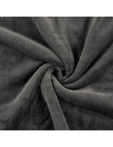 Tissu, Polaire Doudou, Gris Anthracite, Laize 150 cm, 100% Polyester 290g/m²