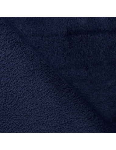 Tissu, Polaire Doudou Épaisse, Bleu Marine, Laize 145 cm, 100% Polyester