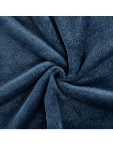 Tissu, Polaire Doudou, Bleu Jeans, Laize 150 cm, 100% Polyester 290g/m²