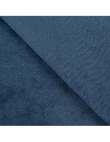 Tissu, Polaire Doudou, Bleu Jeans, Laize 150 cm, 100% Polyester 290g/m²