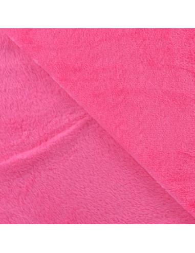 Tissu, Polaire Doudou Épaisse, Rose Fuchsia, Laize 150 cm, 100% Polyester 290g/m²
