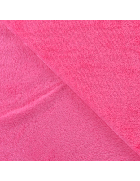 Tissu, Polaire Doudou Épaisse, Rose Fuchsia, Laize 150 cm, 100% Polyester 290g/m²