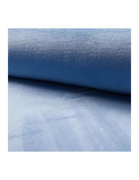 Tissu, Polaire Doudou Épaisse, Bleu Azur, Laize 150 cm, 100% Polyester 290g/m²