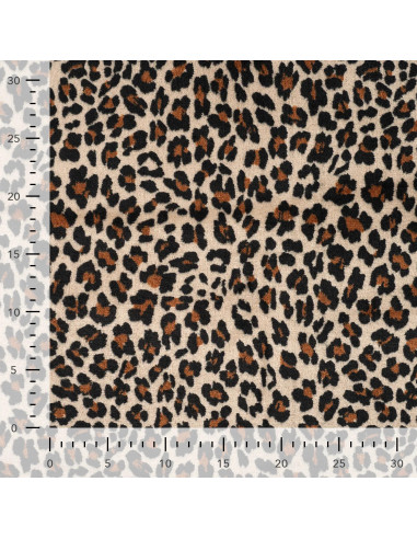 Polaire doudou imprimée, envers uni, panthère