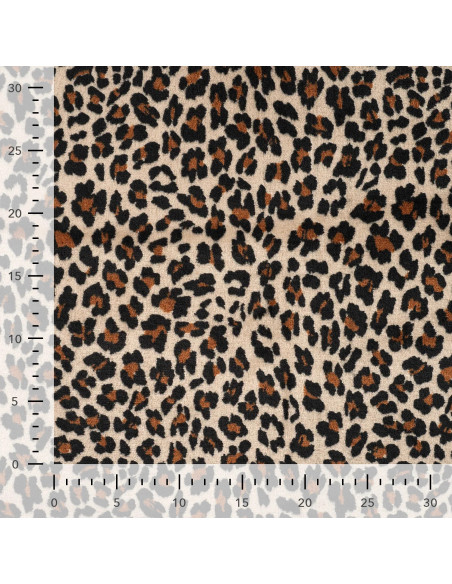 Polaire doudou imprimée, envers uni, panthère